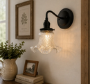 Sweet Ruffle Antique 1950's Glass Wall Sconce Light Fixture by The Lamp Goods
