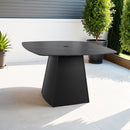 Rounded Square Outdoor Pedestal Dining Table by HouseOfZazla