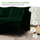 Slipcovered L Shape Sectional Long Sofa Couch