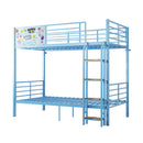 Bunk Bed, Convertible To 2 Separate Twin Size Beds & Full Length Guardrail & Ladder, No Box Spring Needed - Blue by HouseOfZazla