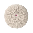 Bordeaux - Knitted Round Pouf Ottoman And Floor Cushion by Unique Piece Furniture