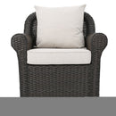 Amaya - Outdoor Swivel Rocker Chair With Water Resistant Cushions - Brown / Beige