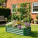4x2x1FT Galvanized Raised Garden Bed with Arch Trellis