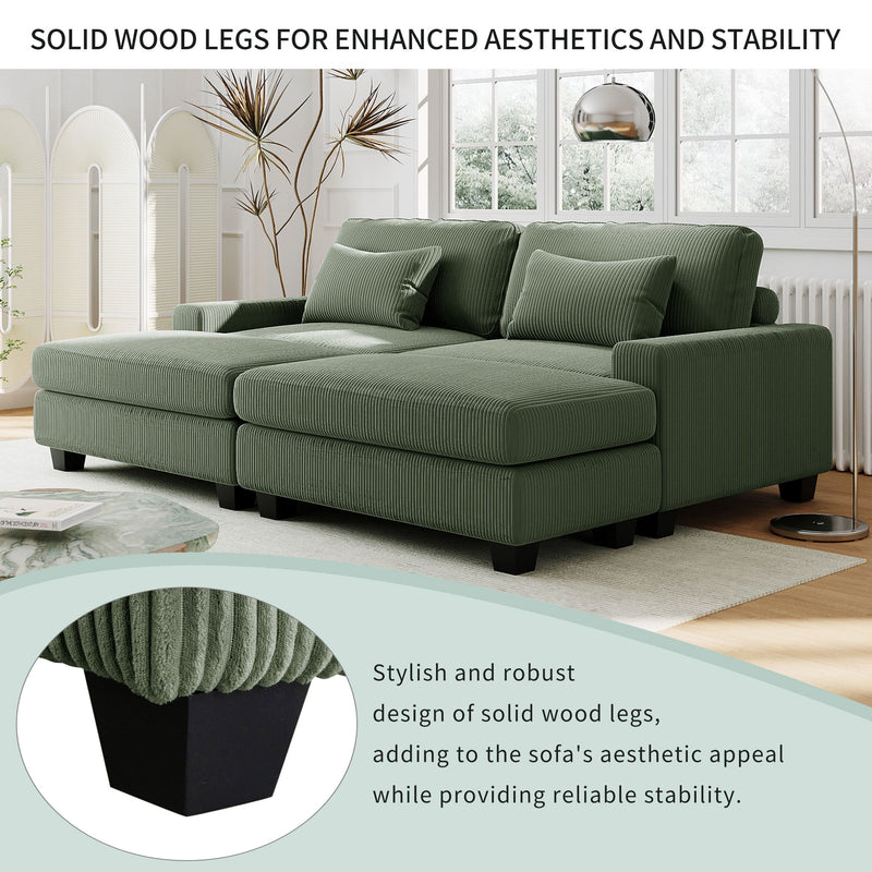 90" Square Arm Sofa with Removable Back Cushions and 2 pillows,Couch for Living Room, Office, Apartment