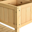 Outsunny 43" Wooden Raised Garden Bed with 8 Pockets and Shelf
