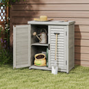Potting Bench With Storage Cabinet And Metal Table Top For Outdoor by Unique Piece Furniture