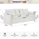 Modern 3 Seater Sofa Chenille Couch Plush Triple Seater Sofa With High Density Foam Cushions, Deep Seat Living Room Couch For Family Room, Apartment & Home Theater - Ivory White by HouseOfZazla