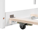 L Shaped Platform Bed With Trundle And Drawers Linked With Built In Desk by HouseOfZazla