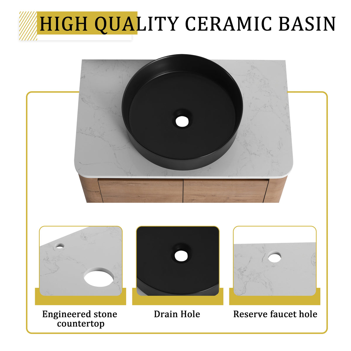 72" Wall-Mounted Bathroom Vanity With Ceramic Art Sink, photo 10 of 10