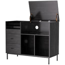 Grain Record Player Stand, Media Console With Speaker Shelf & 2 Drawers