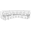 Barton - Upholstered Power Reclining Sectional Sofa - Gray