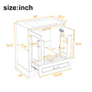 Bathroom Vanity With Sink, 1 Divided Drawer And 2 Soft Close Doors With Double Shelf