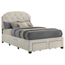 Marianna 4-drawer Upholstered Full Storage Bed Cream