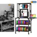 Heavy Duty 3D Printer Stand With Filament Storage Rack - Black by Unique Piece Furniture