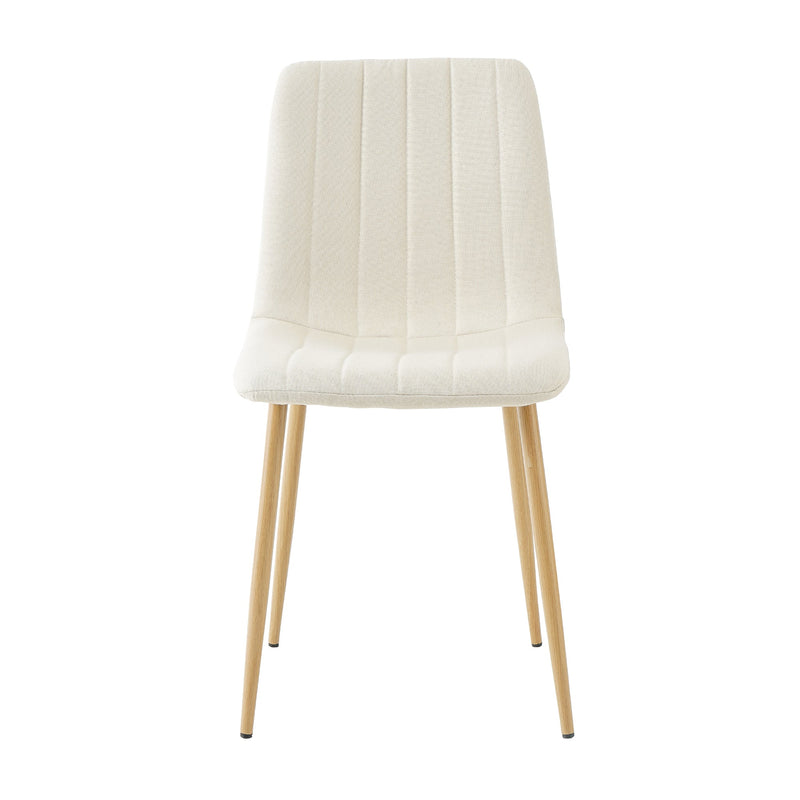 Modern beige cloth dining chair, Fabric Accent Upholstered Chairs Side Chair with wood-transfer Metal Legs for Home Furniture Living Room Bedroom Kitchen Dining room(set of 4)