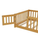 Montessori Floor Bed with Safety Guardrails - Pine Wood