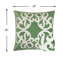 Dora Vintage Vine Pillow Covers With Hidden Zipper (Set of 2) - Green by HouseOfZazla