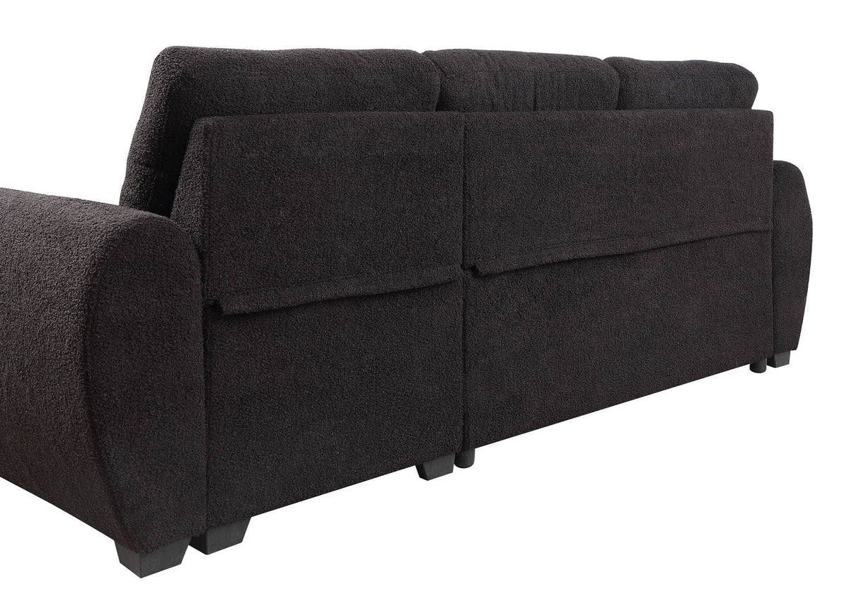 Veronica - Reversible Sleeper Sectional Sofa With Storage Chaise - Black, photo 7 of 7