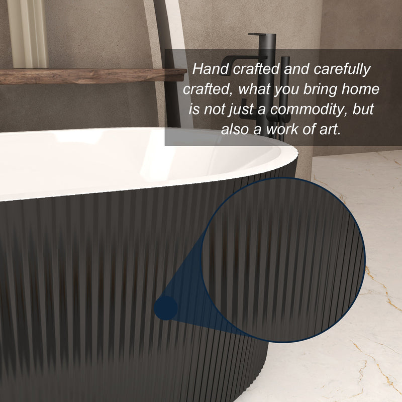 59" Linear Acrylic Freestanding Soaker Bathtub, photo 8 of 10