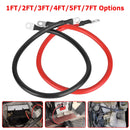 2Pcs 2 AWG Gauge Copper Battery Cables Car Inverter Copper Wire Cable with 3/8In Lugs for Motorcycle Automotive RV Solar ATV