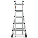 22' Aluminum Multi-Position Ladder With Wheels, 300 Lbs Weight Rating - Metallic Gray by HouseOfZazla