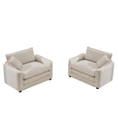 Modern Classic Fabric Single Chair Deep Seat Sofa With Pillow