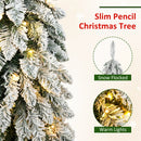 Snow Flocked Pre-Lit Pencil Christmas Tree