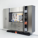 Astro Series - Wall Mounted Base Door Storage Cabinet - Metallic Gray by HouseOfZazla
