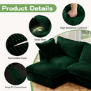 Slipcovered L Shape Sectional Long Sofa Couch