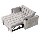 55.3" 4-1 Multi-functional Sofa Bed with Cup Holder and USB Port for Living Room or Apartments, Gray