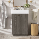 Bathroom Vanity With Sink, Freestanding Wood Grain Cabinet With Storage by Unique Piece Furniture