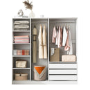 Doorless Storage Wardrobe For Dedroom With Shelves And 3 Drawers by HouseOfZazla