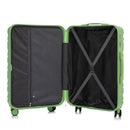 HIFINE Tourist 3-Piece Spinner Wheel Luggage Set in Green
