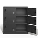 6 Door Employee Storage Locker, Lockers For Office, Gym, School, And Home With Card Slot - Black by HouseOfZazla