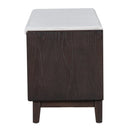 TREXM Boho Rattan Entryway Bench with Storage