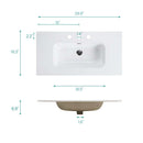 Glossy White Ceramic Integrated Sink by HouseOfZazla