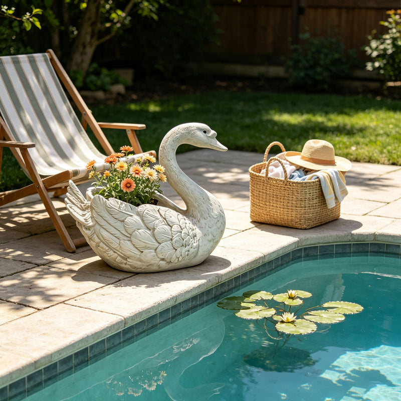 12.6'' Tall Swan Sculpture Planter, photo 4 of 10