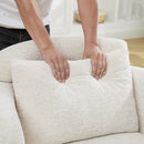 33.86" Swivel Barrel Chair with Chenille Upholstery