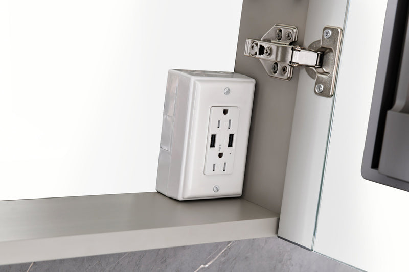 60in. W x 36 in. H LED Large Rectangular Aluminum Alloy Surface Mount Medicine Cabinet with Mirror