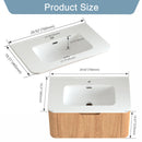 30-Inch Wall-Mounted Floating Solid Wood Bathroom Vanity