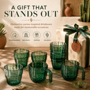 Cactus Stackable Glasses, Set of 6-10 oz