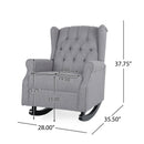 Sheila - Contemporary Fabric Tufted Wingback Rocking Chair