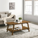 Metz - Mid-Century Modern Wood Shelf 3 Piece Coffee Table Set - Walnut by HouseOfZazla