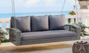 3 Person Large Patio Swing Bench With Cushions For Backyard by HouseOfZazla