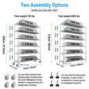 6 Tier Wire Shelving Unit, 6000 LBS NSF Height Adjustable Metal Garage Storage Shelves with Wheels, Heavy Duty Storage Wire Rack Metal Shelves - Chrome - 186082