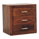 Luca Chestnut Nightstand With 3 Drawers