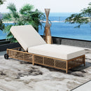 Outdoor Lounge Chair With 5 Position Backrest With Cushion And Wheels by HouseOfZazla