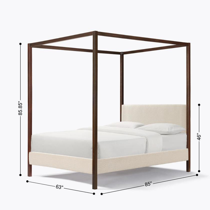 Walker Edison - Pelican Canopy Platform Bed - Pearl White - Queen