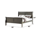 Louis Philippe Dark Gray Finish 2PCS Bedroom Set (E. King)