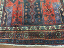 4' X 9' Antique Handmade Turkish Tribal Oriental Geometric Wool Rug